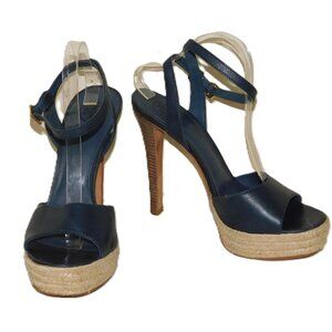 Tory Burch Navy Blue Stiletto Heels Size 11M Espadrille
